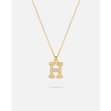 14 Ayar Altın Taşlı Harfli Kolye