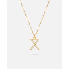 14 Ayar Altın Kişiye Özel Zirkon Taşlı Harf Kolye