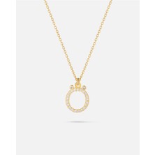 14 Ayar Altın Kişiye Özel Zirkon Taşlı Harf Kolye