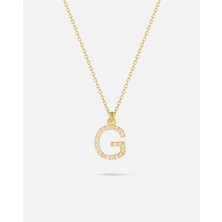 14 Ayar Altın Kişiye Özel Zirkon Taşlı Harf Kolye