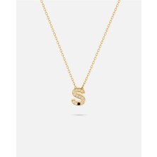 14 Ayar Altın Üç Boyutlu Harfli Kolye