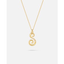 14 Ayar Kişiye Özel Zirkon Taşlı Harf Kolye