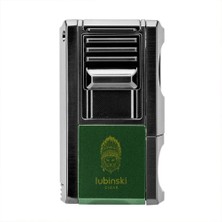 Lubinski Yeni Seri Dahili V-Cutter Delicili ve Iğneli Puro Çakmağı Yeşil