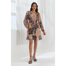 Beli Kuşak Bağlamalı Elbise Multı Color