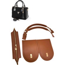 Prd Saplı Yan Körüklü Taba Deri Çanta Örgi Kiti Çanta Seti