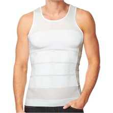 Erkek Beyaz Slim N Lift Göbek Incelten Toparlayıcı Atlet Korse