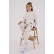 U.S. Polo Assn. Kız İkili Takım Lastikli Paça 3 İplik Şardonlu Kumaş Taş Renk