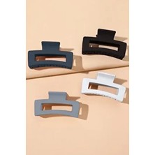 C&E Design Kadın 4'lü Gri Büyük Xl Mandal Toka Seti