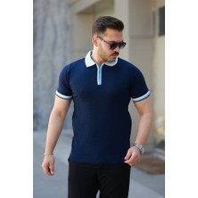 Erkek Renkli Yaka Kısa Kollu Tişört