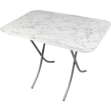 Katlanır Mermer Desen Masa 60X80