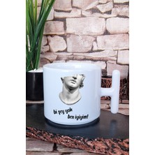 Bir Şey Yok Ben Iyiyim Eğlenceli Baskılı T Kulplu Latte Fincanı Kupa Bardak