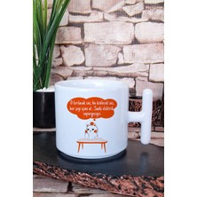 Her Şeyi Içine At Sanki Elektrik Süpürgesiyiz Kedi Baskılı T Kulplu Latte Fincanı Kupa Bardak