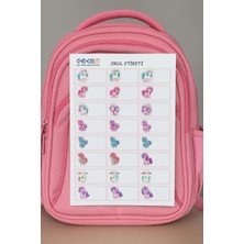 A4 Unicorn Desenli 4'lü Sticker Okul Etiketi