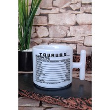 Boğa Burcu Taurus Nutrition Facts Esprili Hediyelik Baskılı T Kulplu Latte Fincanı Kupa Bardak