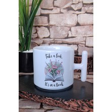 Take A Look Its In A Book Yazılı Hediyelik Baskılı T Kulplu Latte Fincanı Kupa Bardak