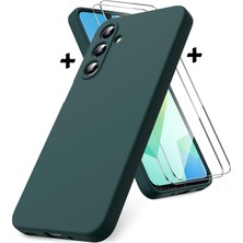 Samsung Galaxy A17 Kılıf Kamera Korumalı Renkli Yumuşak Mat Silikon + 9h Ekran Koruyucu Cam Set 2in1