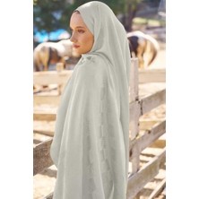 Ed Scarf Welness Dama Monogram Desen Şal 01092025-KIRIK Beyaz