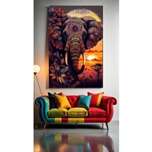 Özkacar Group Sanatsal Fil Ev Duvar Salon Güzellik Salonu Ofis Dükkan Dekarasyon Kanvas Tablo