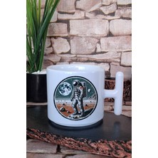 Retro Astronot Klasik Uzay Adamı Vintage Bilim Hediye T Kulplu Latte Fincanı Kupa Bardak