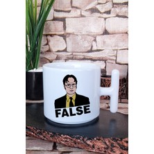False Dwight Schrute The Office Baskılı T Kulplu Latte Fincanı Kupa Bardak