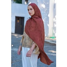 Ed Scarf Welness Logo Desen Şal 01103025-KIREMIT