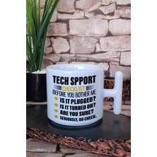 Tech Support Checklist Baskılı Komik Yazılımcı Hediyelik Baskılı T Kulplu Latte Fincanı Kupa Bardak