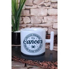 Cancer Traits Baskılı Yengeç Burcu Hediyelik Baskılı T Kulplu Latte Fincanı Kupa Bardak