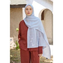 Ed Scarf Welness Logo Desen Şal 01103025-GÜMÜŞ