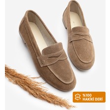 Marjin Kadın Hakiki Deri Loafer Günlük Ayakkabı Rosme Taba