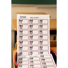 A4 Kuromi Desenli 4'lü Sticker Okul Etiketi