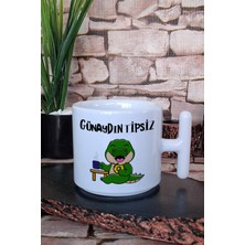 Günaydın Tipsiz Yazı Baskılı Eğlenceli Komik Hediyelik T Kulplu Latte Fincanı Kupa Bardak