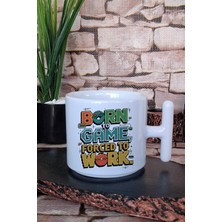 Born To Game Forced To Work, Gaming Oyuncu Hediyelik Baskılı T Kulplu Latte Fincanı Kupa Bardak