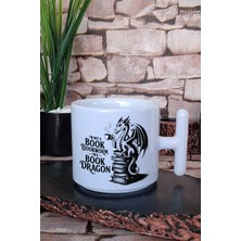 I Am Not A Bookworm I Am A Book Dragon Yazılı Kitap Sever Hediye T Kulplu Latte Fincanı Kupa Bardak
