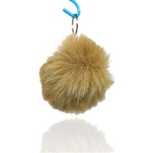 Peluş Ponpon Anahtarlık Kahverengi