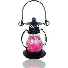 Dekoratif Jel Mum Fener Küçük Boy Pembe