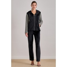 Günlük Giyim Siyah Kadife Ceket