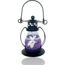 Dekoratif Jel Mum Fener Küçük Boy Mor