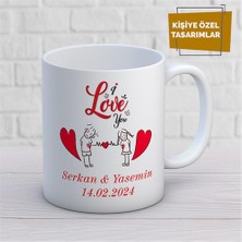 Kişiye Özel Isim Yazılabilir Sevgi Temalı Kupa Bardak