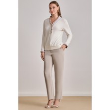 Relax Fit Ekru Örme Bluz