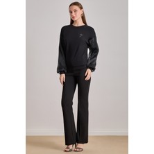 Oversize Siyah Örme Bluz