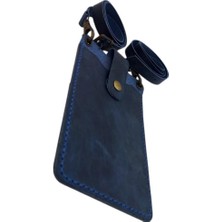 El Yapımı Hakiki Crazy Deri Telefonluk Lacivert