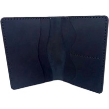 El Yapımı Hakiki Crazy Deri Pasaportluk Siyah