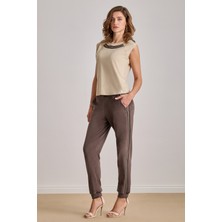 Günlük Giyim Bej Viskon Bluz