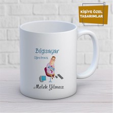 Kişiye Özel Isim Yazılabilir Bilgisayar Öğretmeni Kupa Bardak