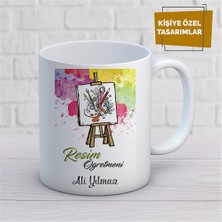 Kişiye Özel Isim Yazılabilir Resim Öğretmeni Kupa Bardak