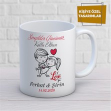Kişiye Özel Isim Yazılabilir Sevgi Temalı Kupa Bardak