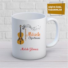 Kişiye Özel Isim Yazılabilir Müzik Öğretmeni Kupa Bardak