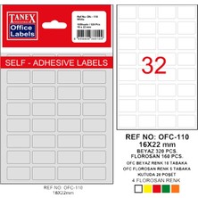 Tanex Ofis Etiketi Poşetli 16X22 mm Beyaz OFC-110