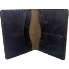 El Yapımı Hakiki Crazy Deri Pasaportluk Kahverengi