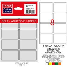 Tanex Ofis Etiketi Poşetli 34X55 mm Beyaz OFC-120